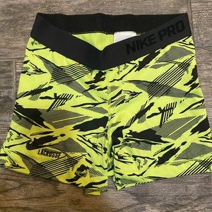 Patterned Nike Pro lacrosse spandex shorts